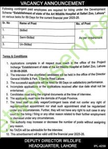 Safari Zoo Lahore New Jobs 2025