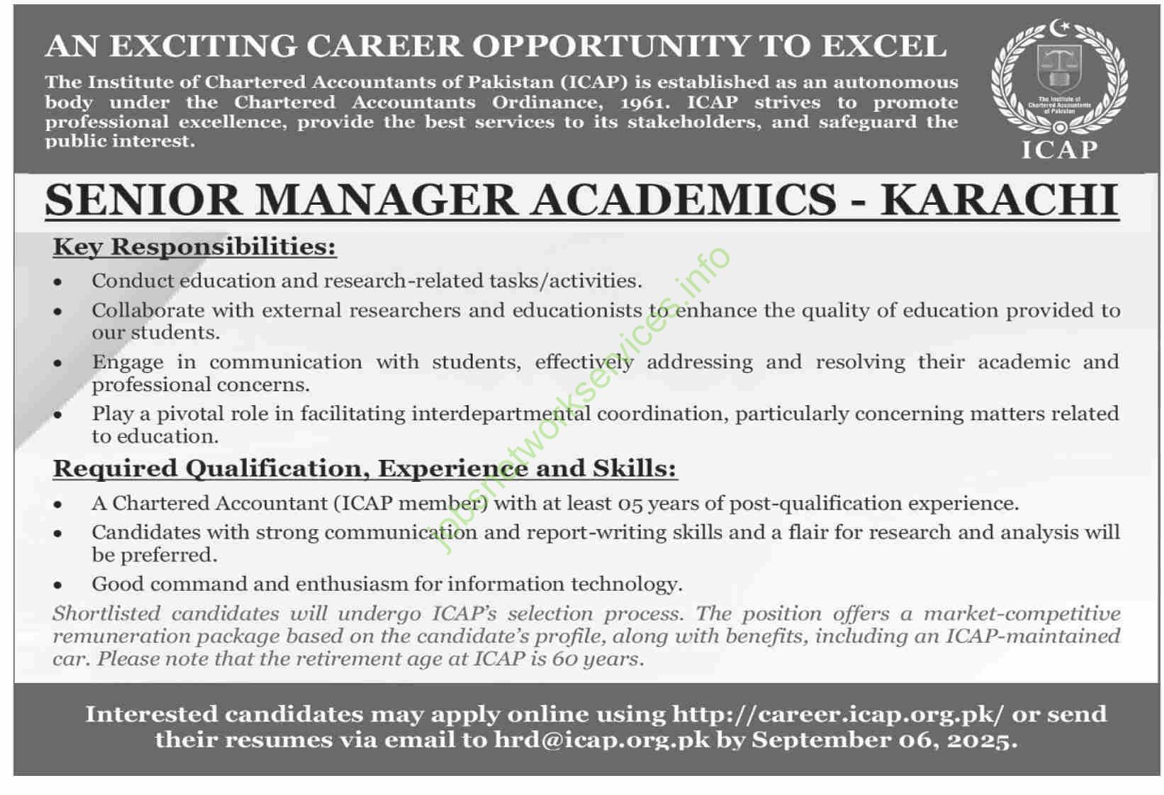 Institute of Chartered Accountants of Pakistan ICAP) Jobs New 2025