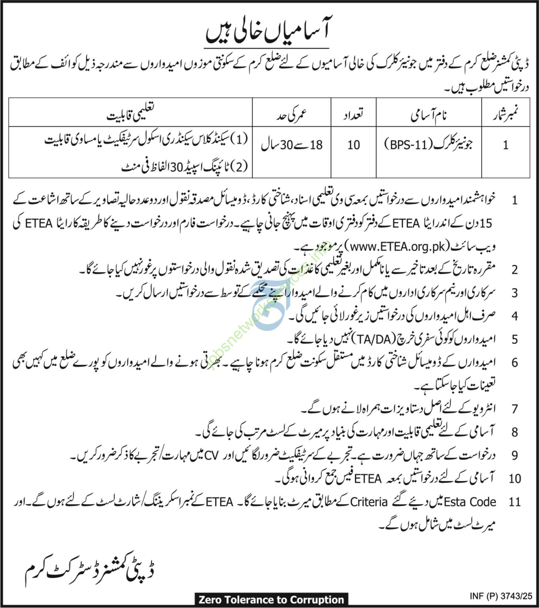 Deputy Commissioner Office Karum New Jobs 2025