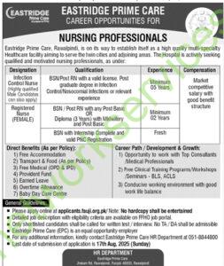 Eastridge Prime Care, Rawalpindi Career Opportunities