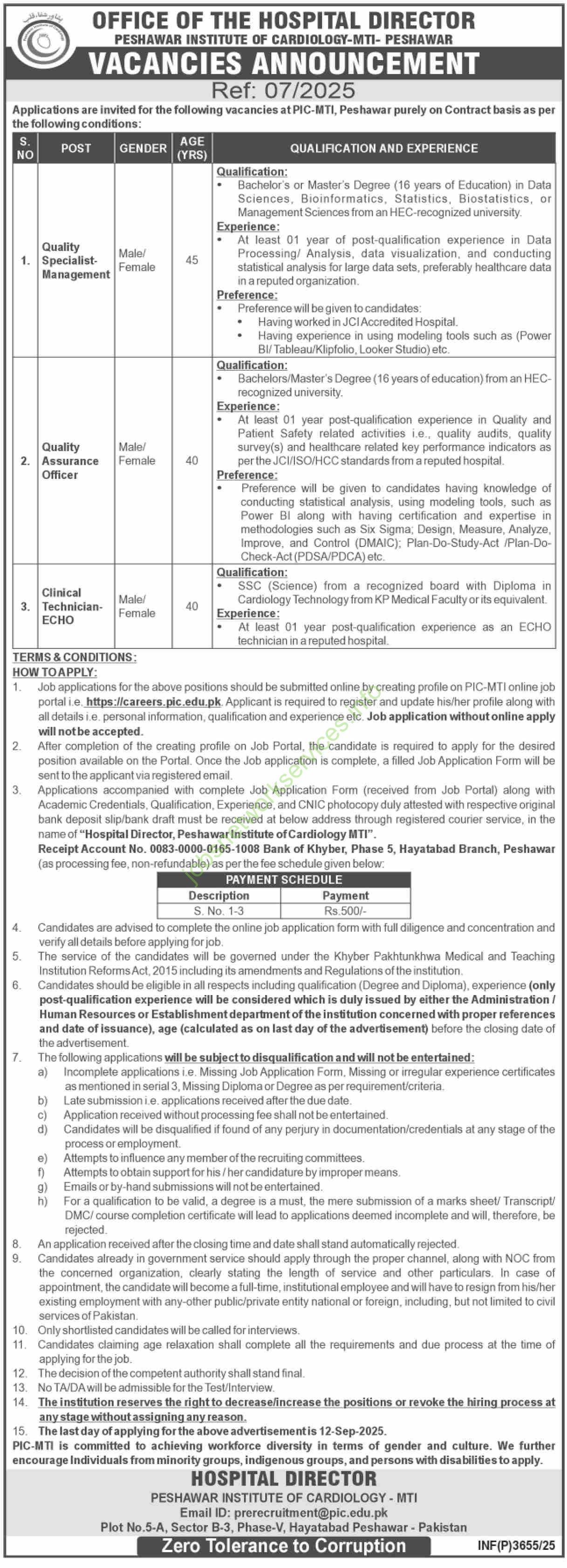Peshawar Institute of Cardiology Peshawar Jobs 2025 Latest MTI Jobs