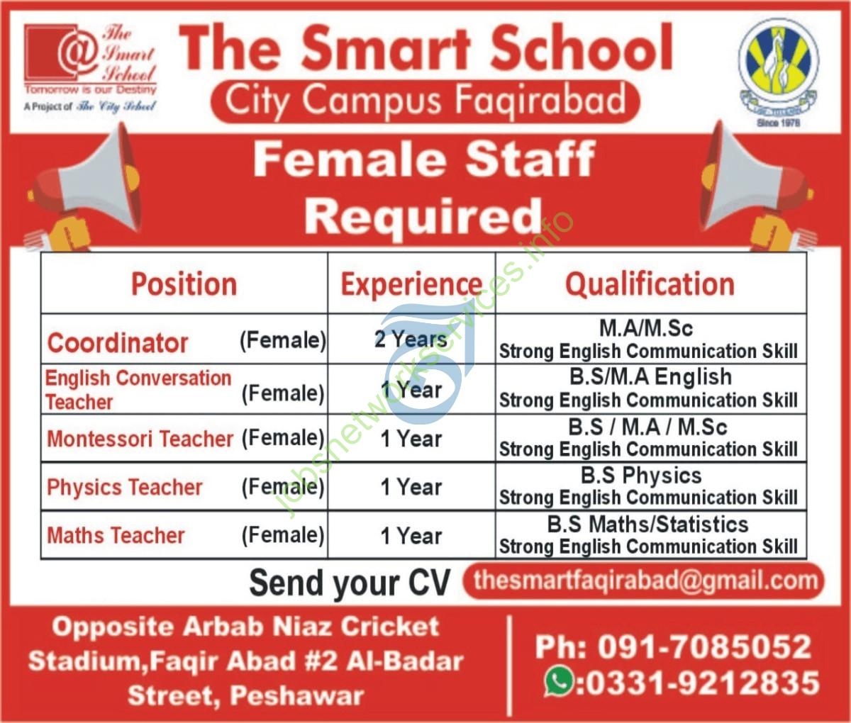 The Smart School Peshawar Jobs 2025