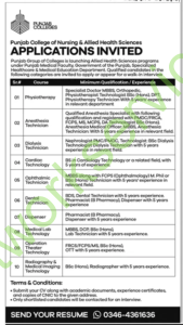 Punjab Group of Colleges New Jobs 2025
