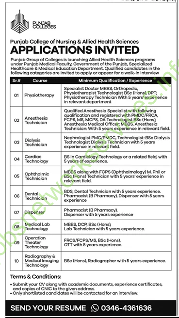 Punjab Group of Colleges New Jobs 2025