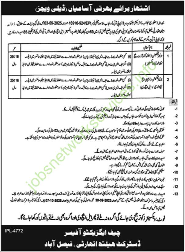 District Health Authority DHA Faisalabad Jobs 2025