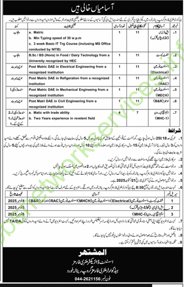 Headquarter Military Forms Group Okara Jobs 2025