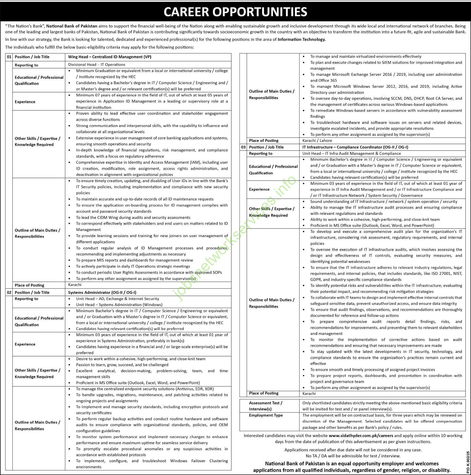 National Bank of Pakistan NBP Jobs 2025 Apply Online