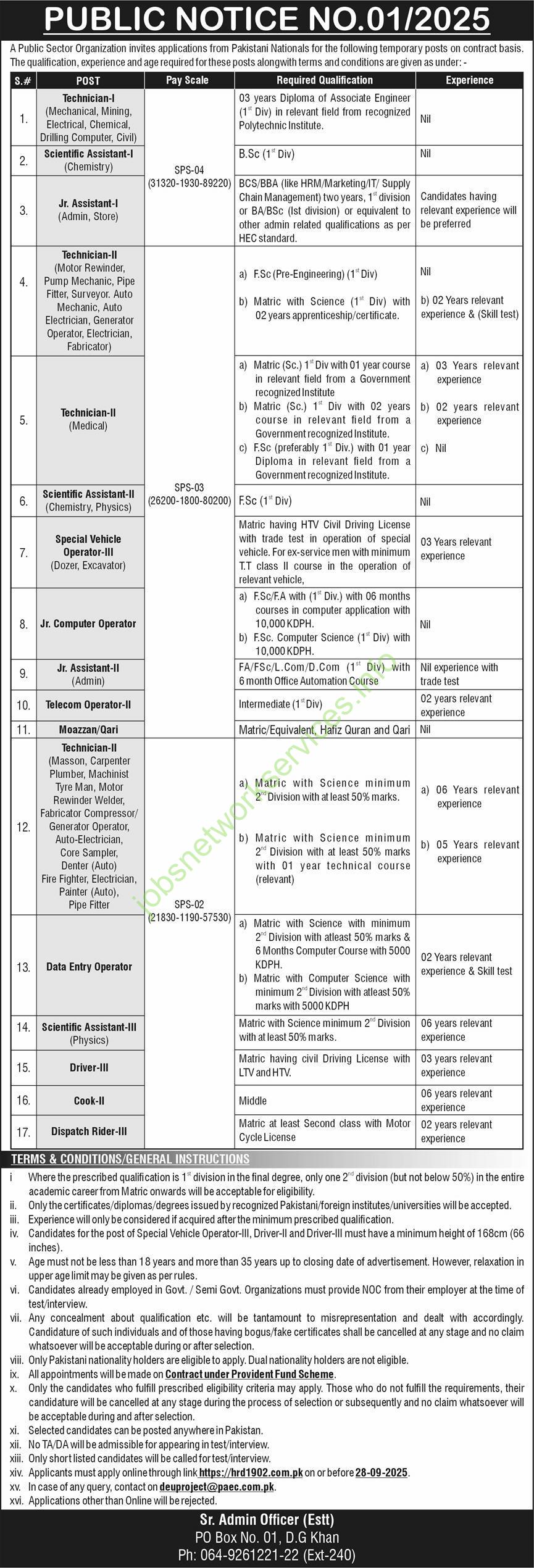 Pakistan Atomic Energy PAEC Jobs 2025 At DG Khan