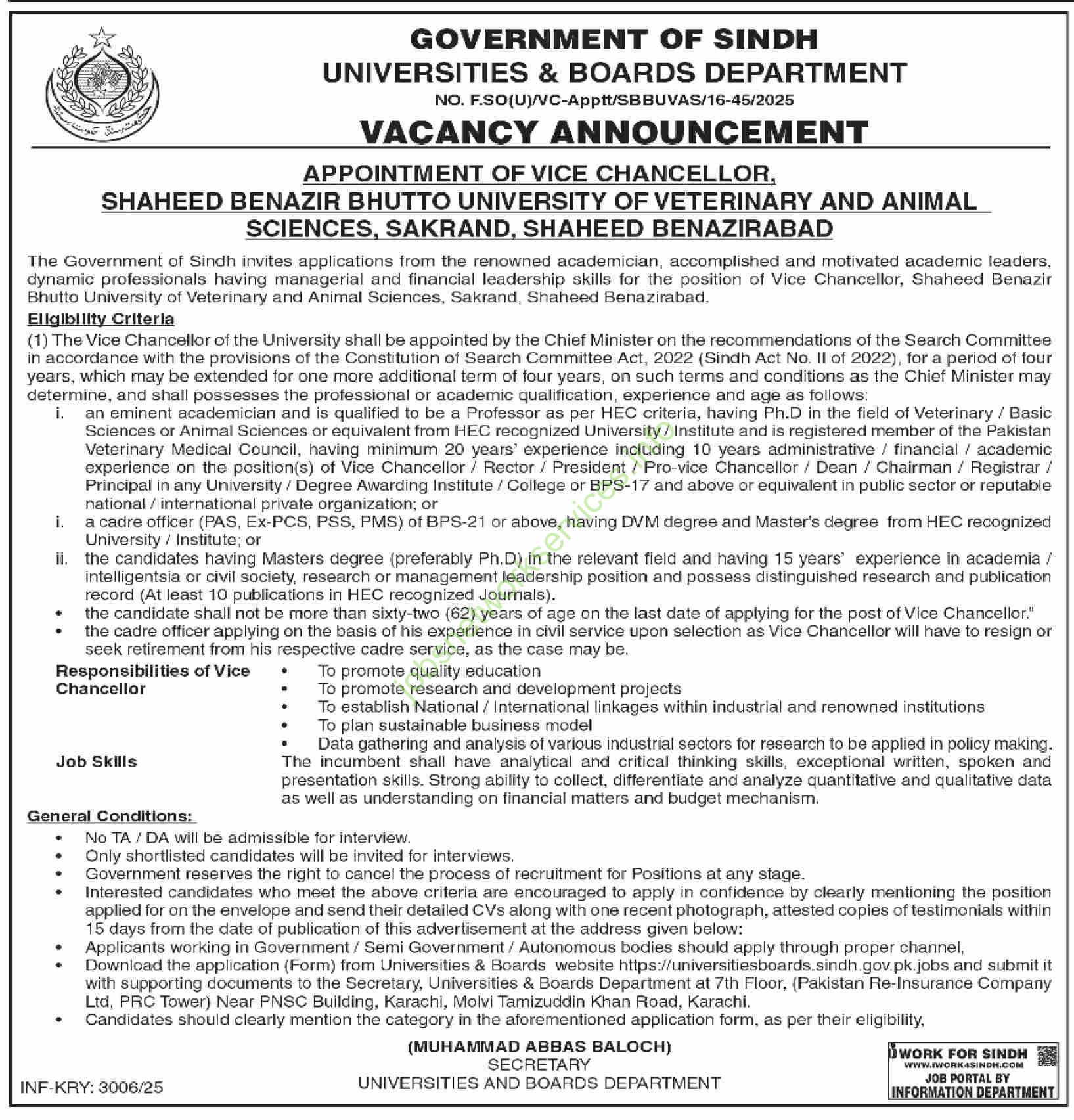 Sindh Universities & Boards Department Jobs 2025