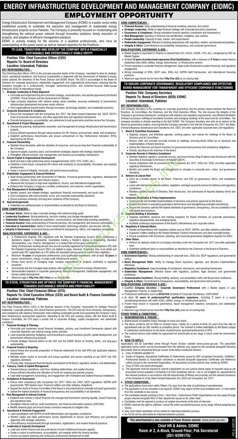Energy Infrastructure Development and Management Company EIDMC Jobs 2025