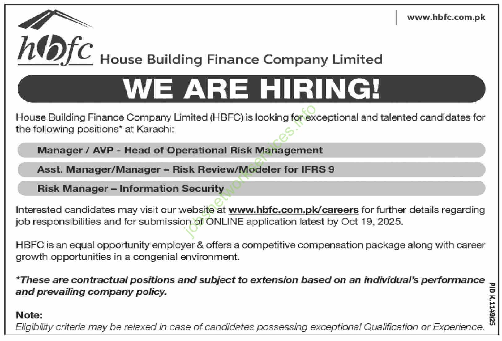 House Building Finance Company Limited HBFC Jobs 2025