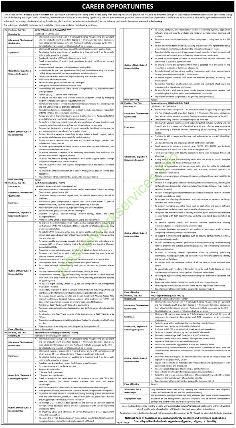 National Bank of Pakistan NBP Jobs 2025 Apply Online