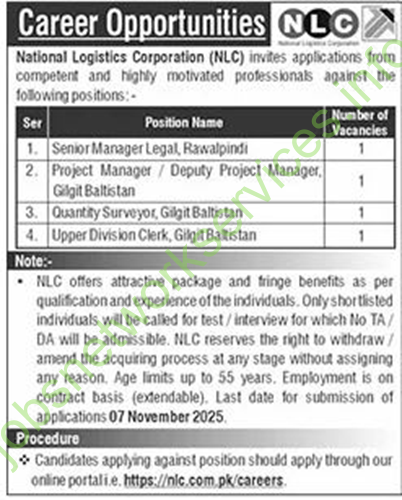National Logistics Corporation NLC Jobs 2025 Latest