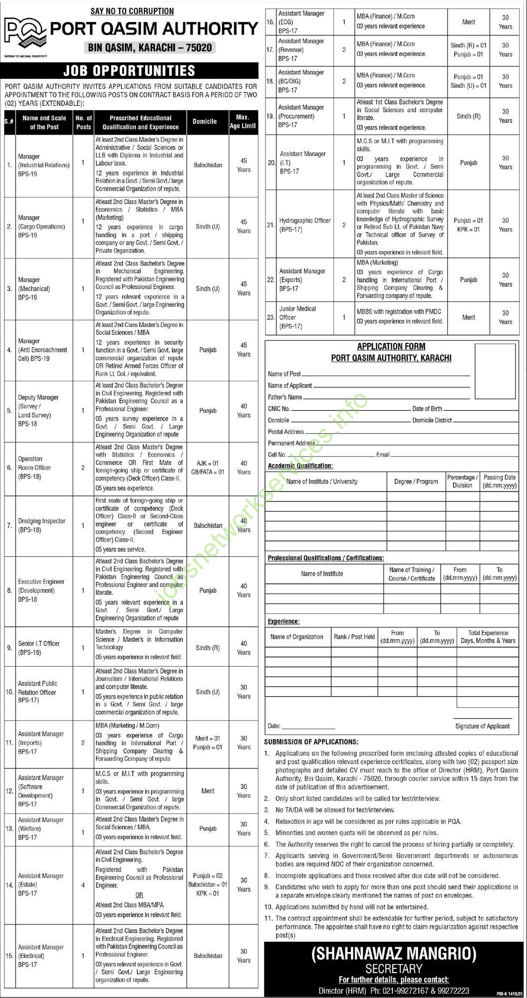 Port Qasim Authority PQA Jobs 2025 Latest