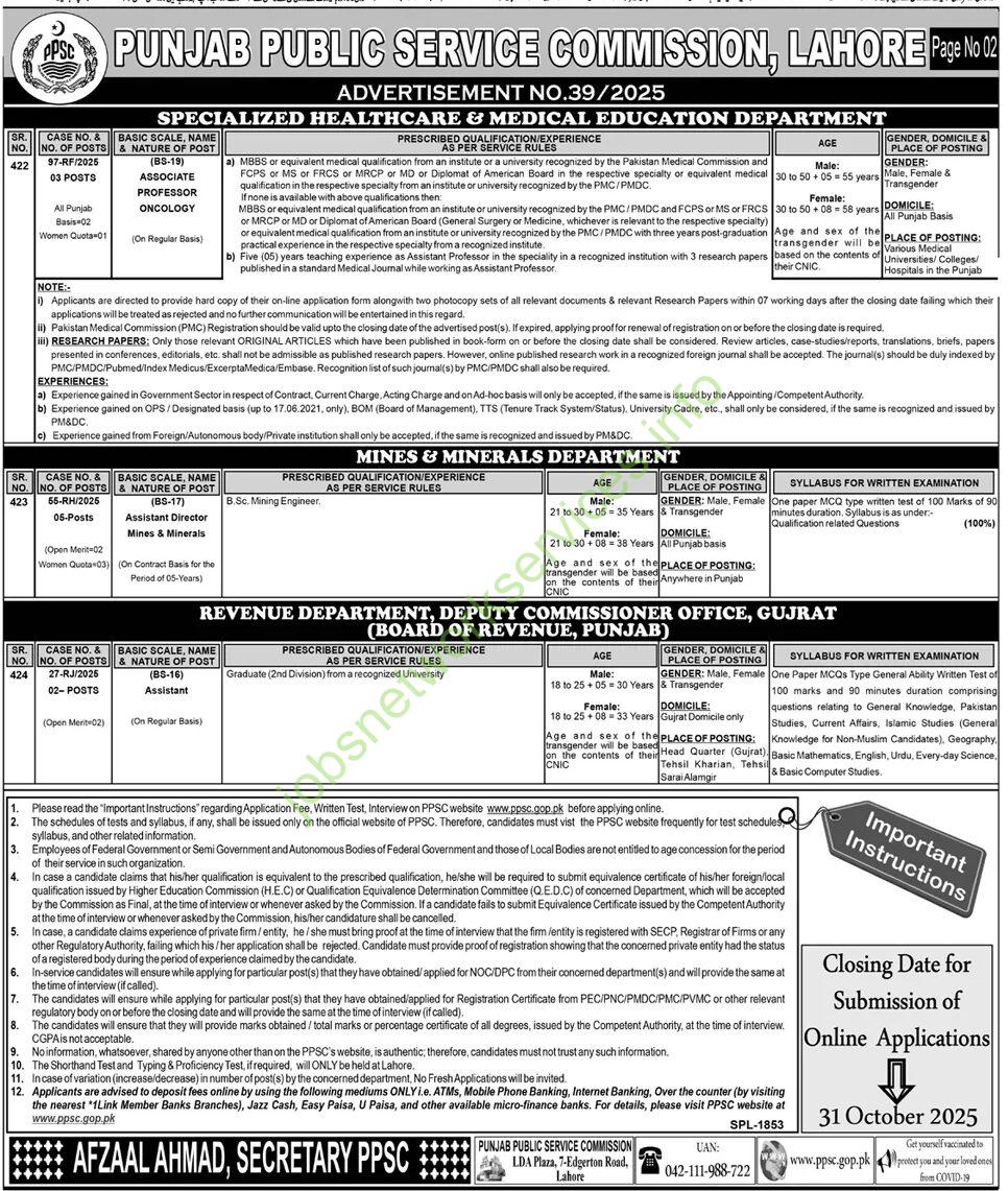 Punjab Revenue Department Jobs 2025 Latest