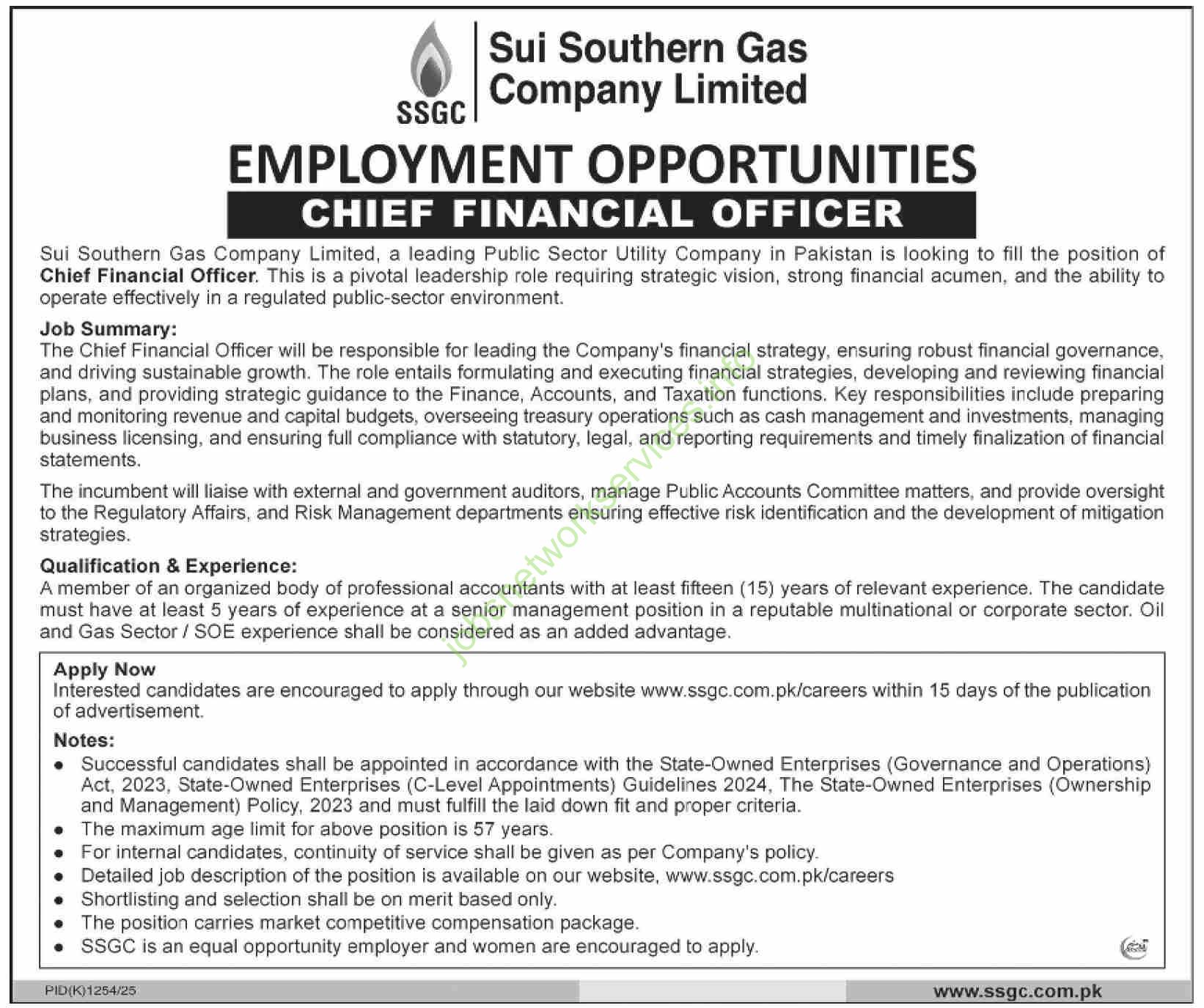 Sui Southern Gas Company Limited SSGC Jobs 2025