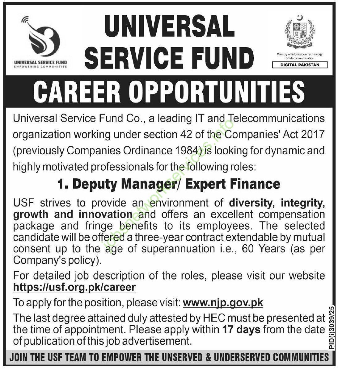 Universal Service Fund USF Jobs 2025