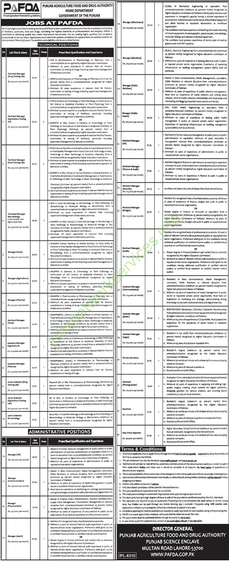 Home Department Government of the Punjab Jobs 2025 Latest