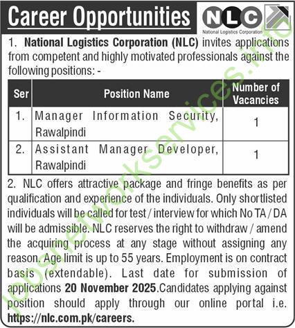 National Logistics Corporation NLC Jobs 2025 Latest