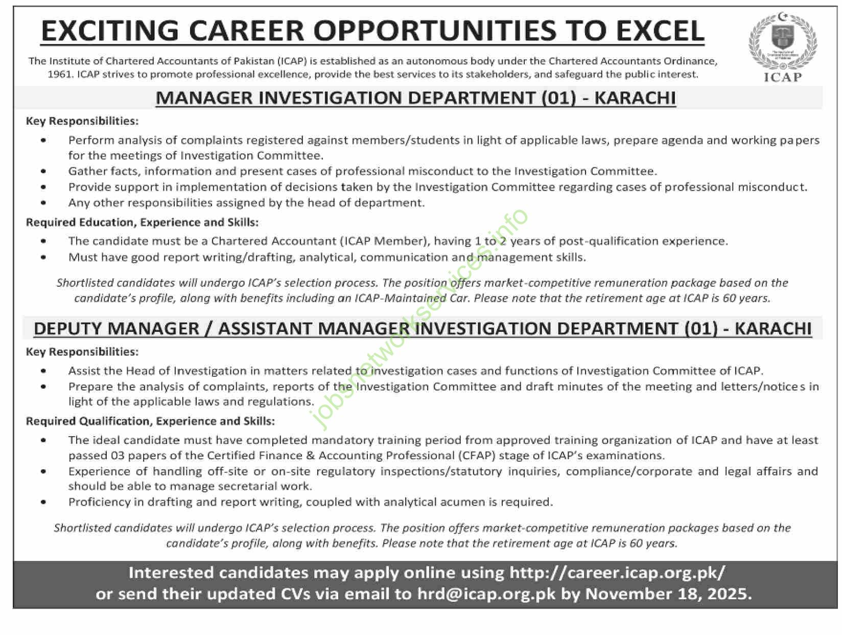 The Institute of Chartered Accountants of Pakistan ICAP Jobs 2025 Latest