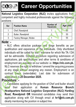 National Logistics Corporation NLC Jobs December 2025 Latest