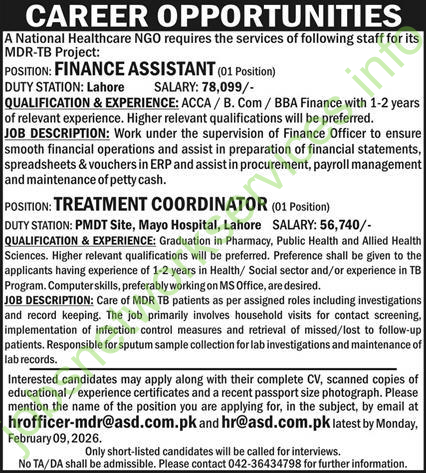 Association for Social Development ASD Lahore Jobs 2026 Latest