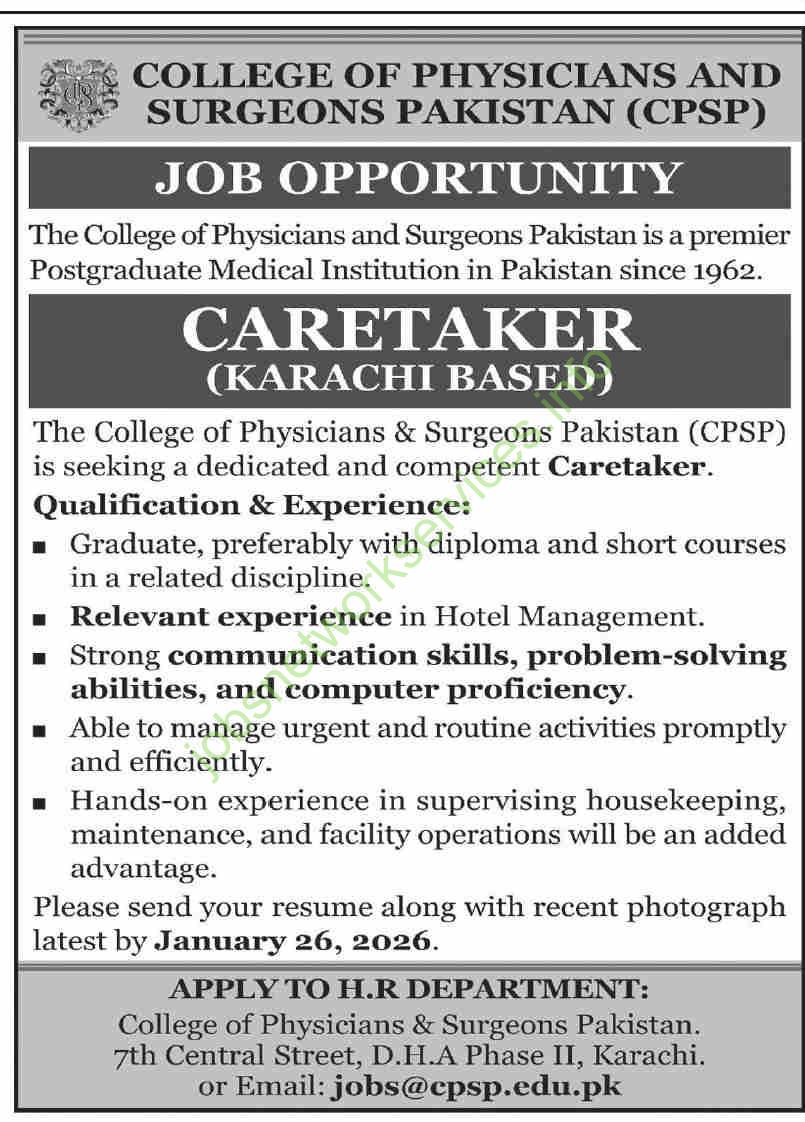 College of Physicians and Surgeons Pakistan CPSP Jobs 2026 Latest