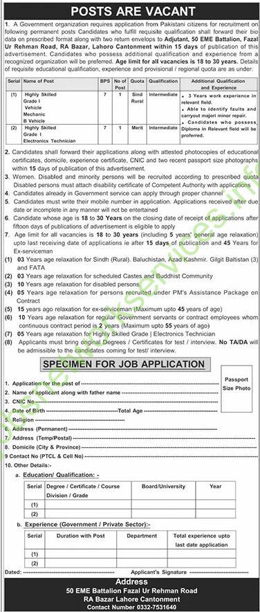 Government Organization Lahore Jobs 2026 Latest