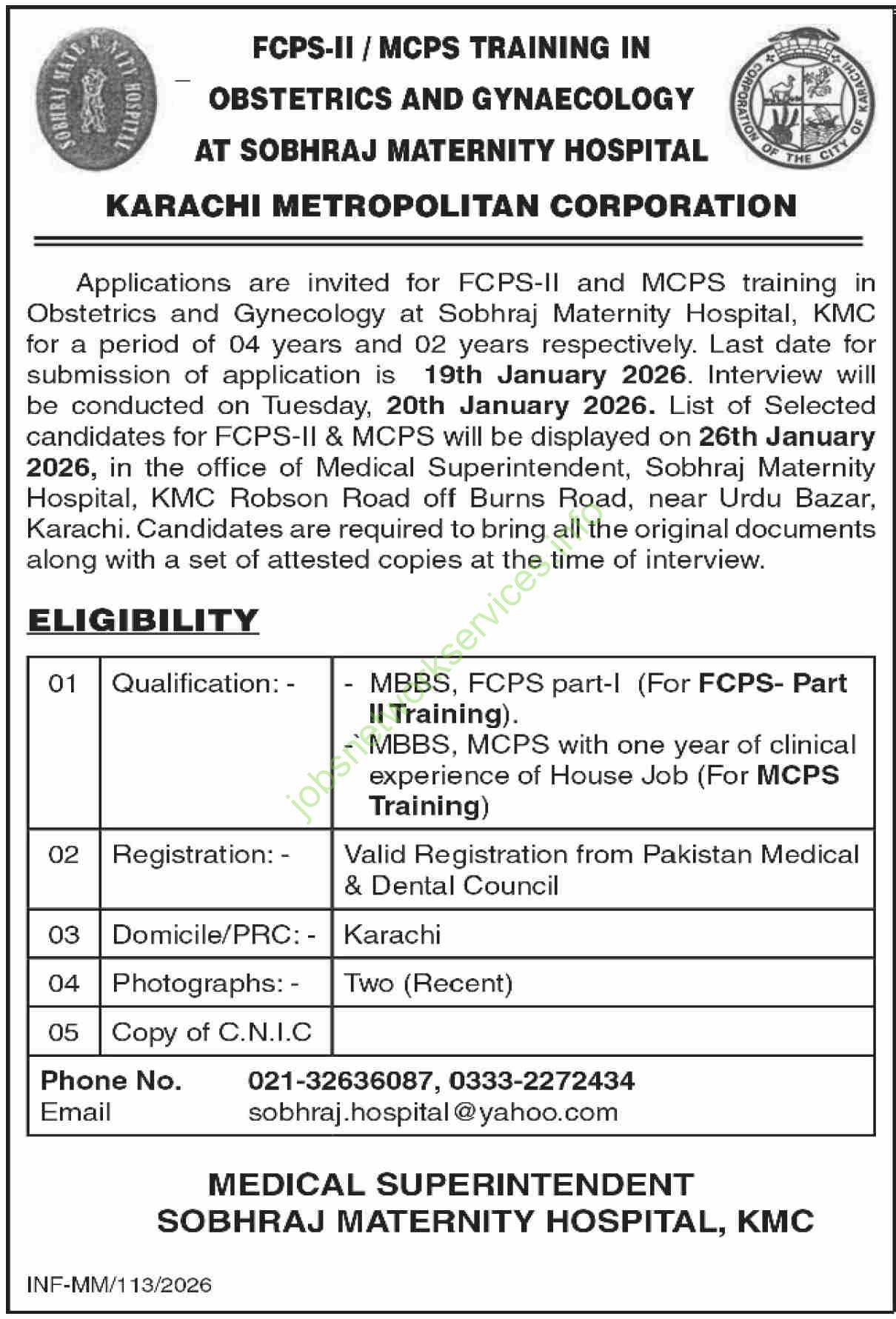 Karachi Metropolitan Corporation KMC Jobs 2026 Latest