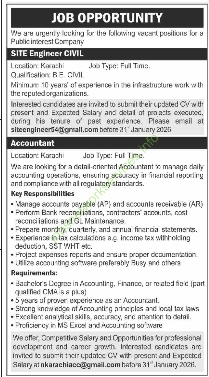 Public Interest Company Karachi Jobs 2026 Latest