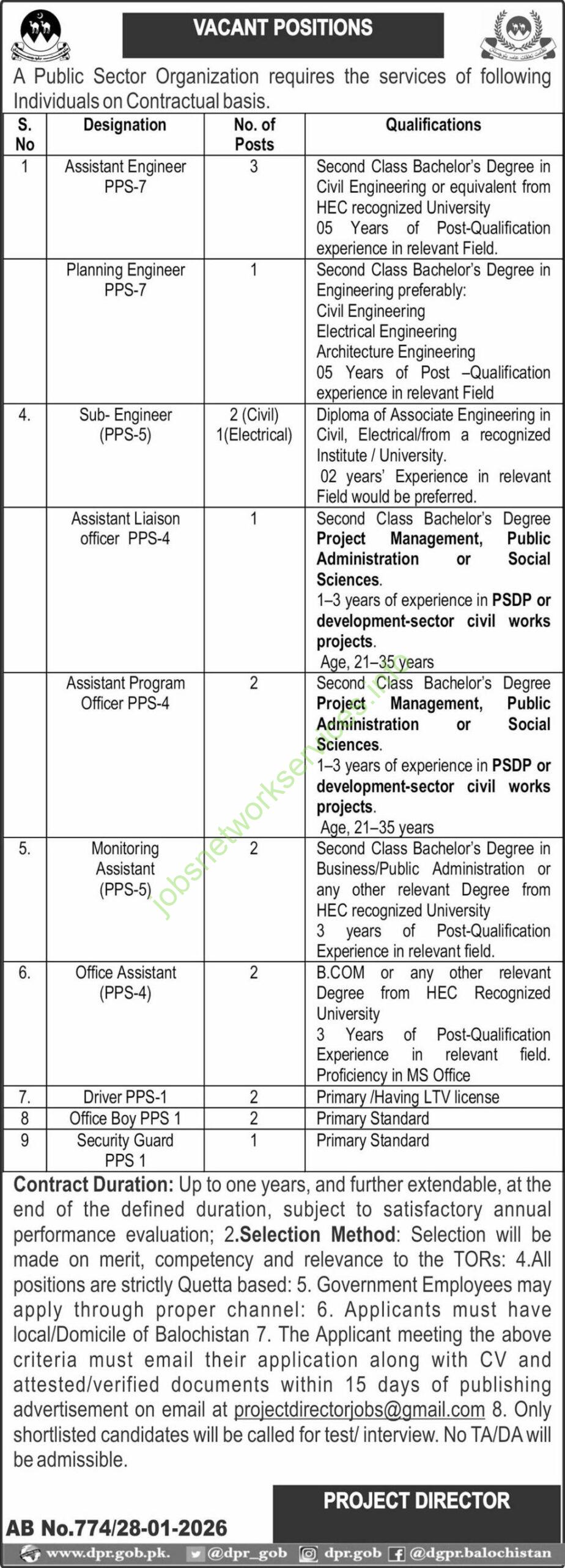 Public Sector Organization Jobs 2026 Latest