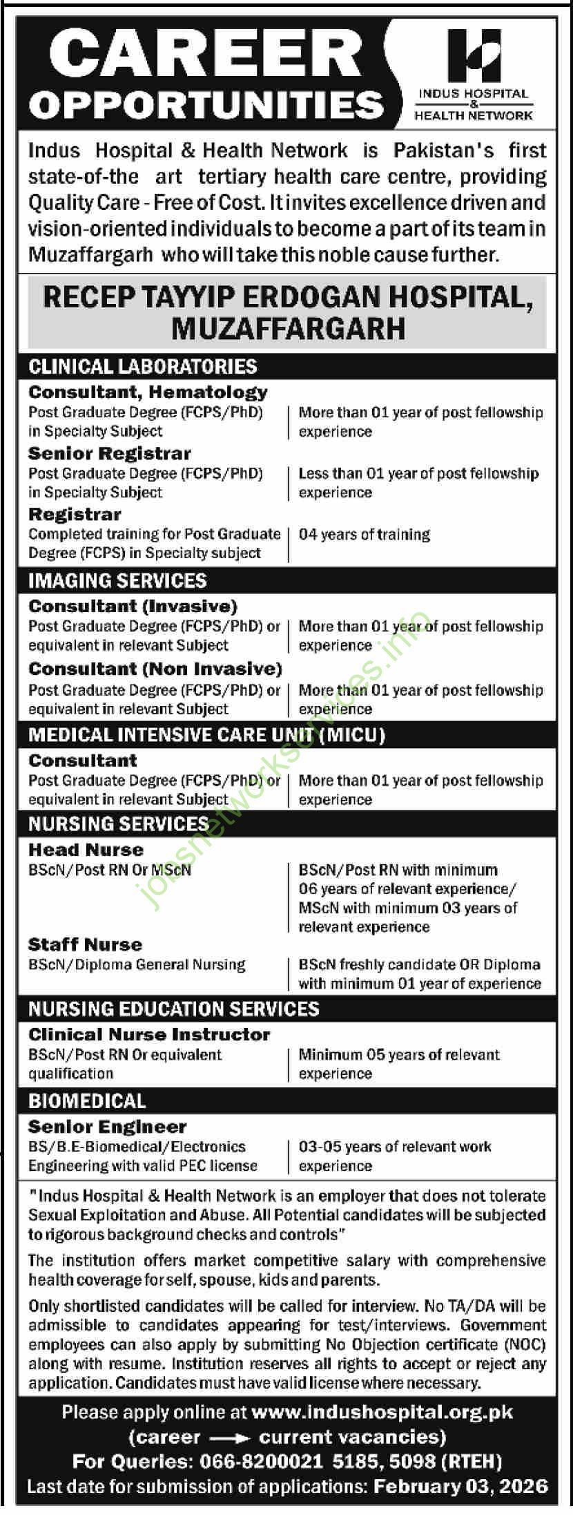 Recep Tayyip Erdogan Hospital Muzaffargarh Jobs 2026 Latest IHHN Job