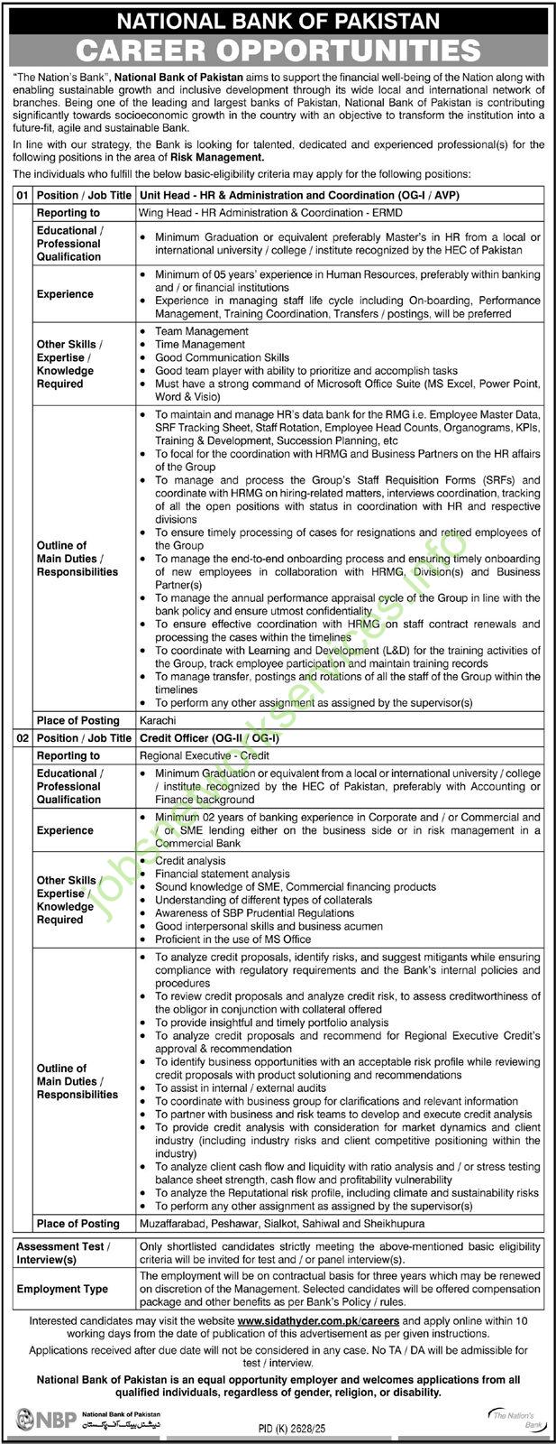 National Bank of Pakistan NBP Jobs 2026 Latest